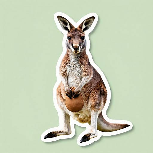 Kangaroo Holding Baby Pouch Sticker