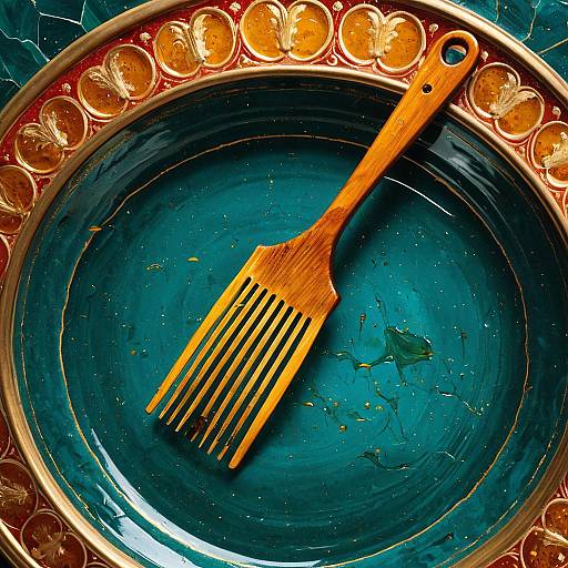 Amber Honey with Vintage Wooden Comb