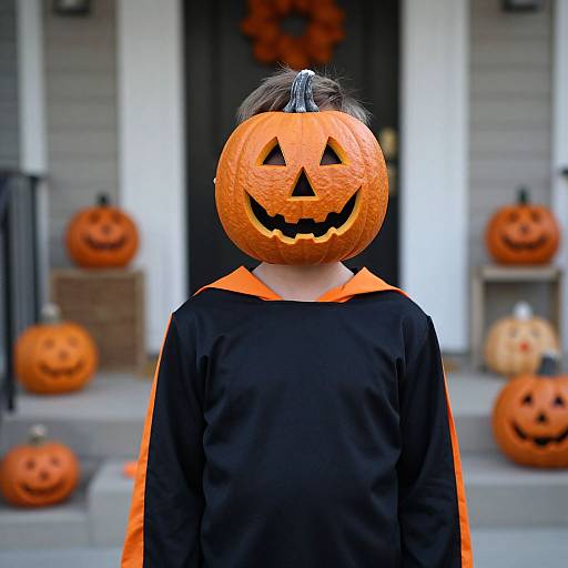 Pumpkin-Headed Movie Halloween Boy