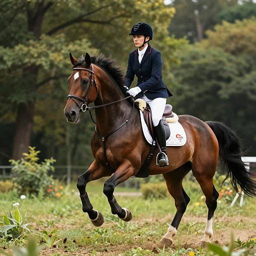 Majestic Equestrian Riding a Stallion