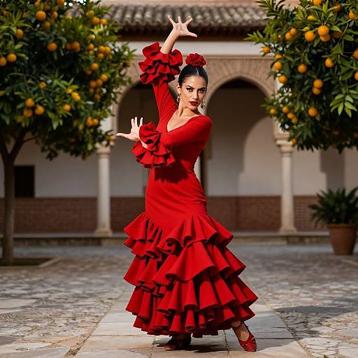 Flamenco Dancer in Granada Courtyard