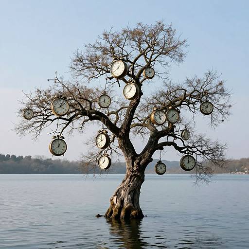 Surreal Tree of Time Clocks