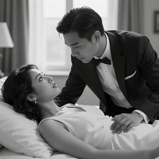 Intimate Black-and-White Portrait of Couple