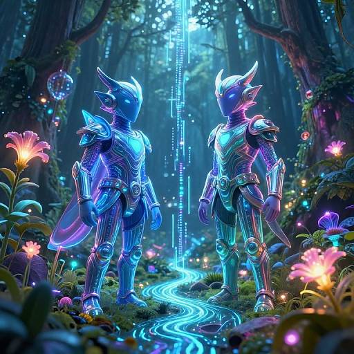 Twin AI Guardians in Digital Forest