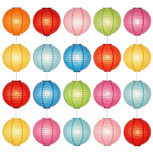 Assorted Colorful Paper Lantern Decorations