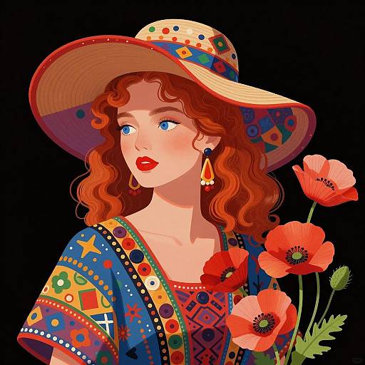 Vibrant Portrait of a Stylish Woman