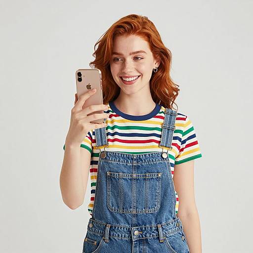 Vibrant Young Woman with Cheerful Selfie