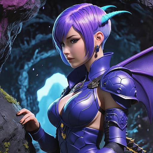 Dragon Girl in Mystical Cave