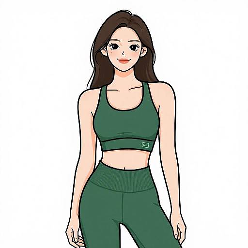 Smiling Woman in Athletic Leisurewear