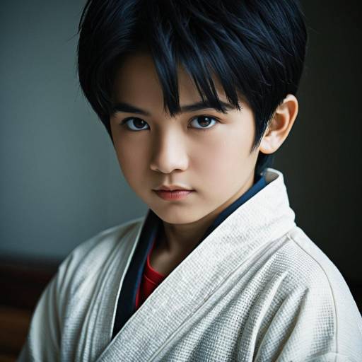 Young Boy in Dougi Martial Arts Uniform