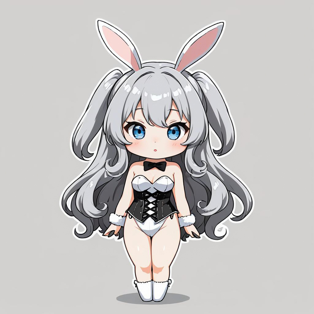 Chibi Bunny Girl Teenager in Studio