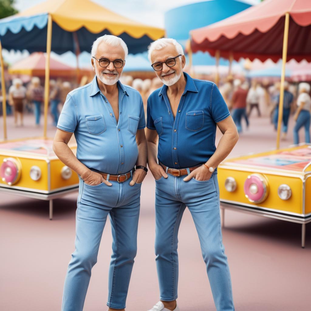 Elderly Friends Enjoying Carnival Games