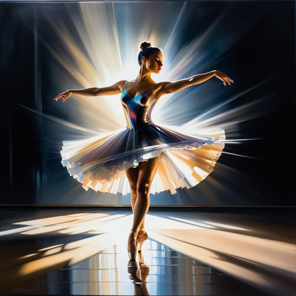 Cinematic Oil Painting of a Ballerina