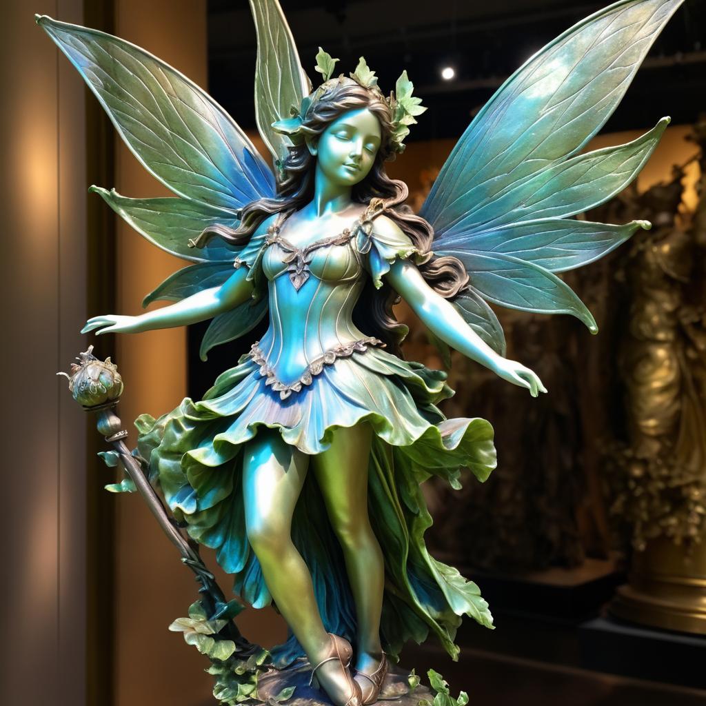 Enchanting Fairy Statue in Photorealism