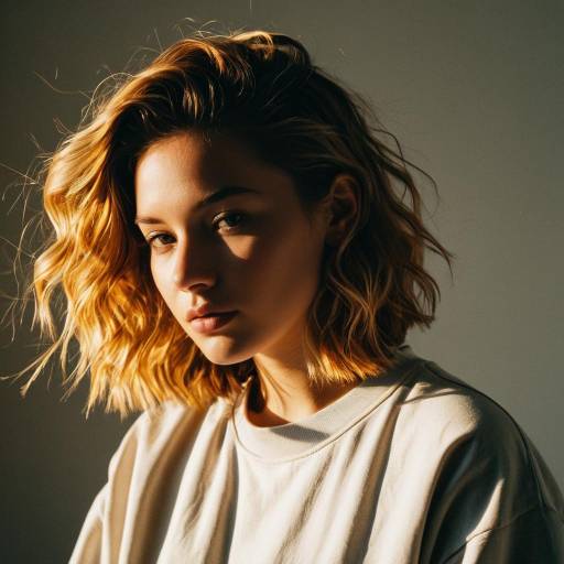 Female Model with 720 Waves Hairstyle in Golden Hour Light