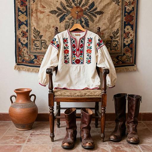 Rustic Spanish Historical Attire Scene