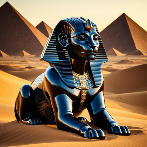 Glossy Obsidian Sphinx in Desert Glossy Obsidian Sphinx in Desert