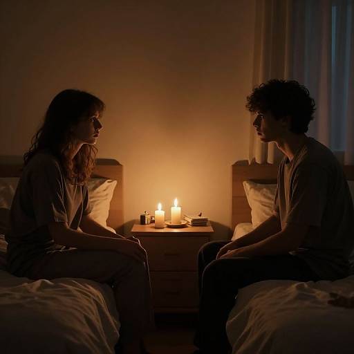Candlelit Room of Silent Tension
