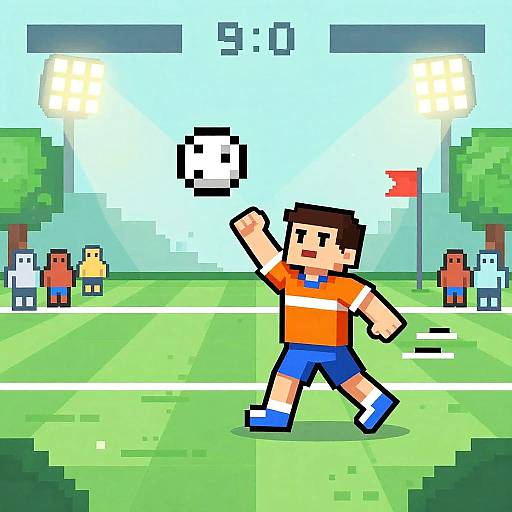 Pixel Kid Volley in Retro Arcade