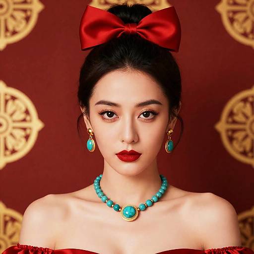 Elegant Portrait of a Woman with Accessories