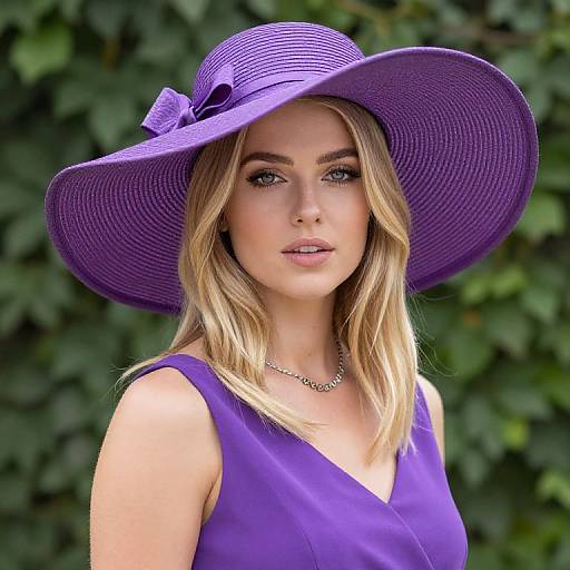 Blonde Girl in Purple Dress