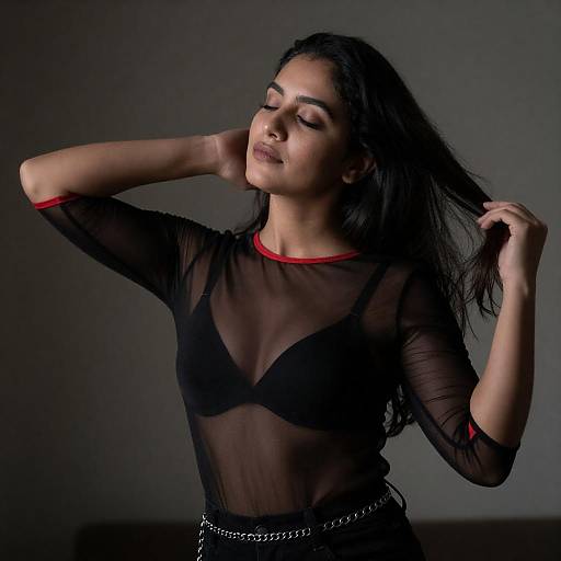 Serene Portrait of a Woman in Dim Light