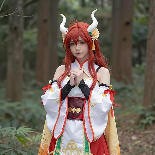 Female Fantasy Cosplay in Forest