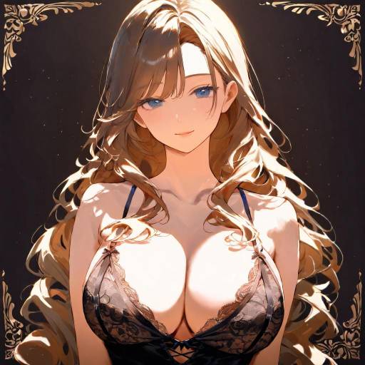 Elegant Curvy Woman in Lingerie