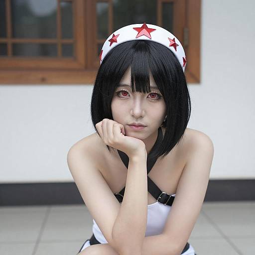 Portrait of Asian Woman with Star Headpiece