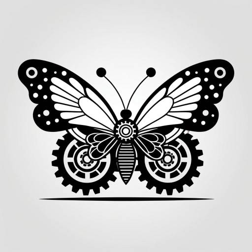 Minimalist Black and White Butterfly Logo
