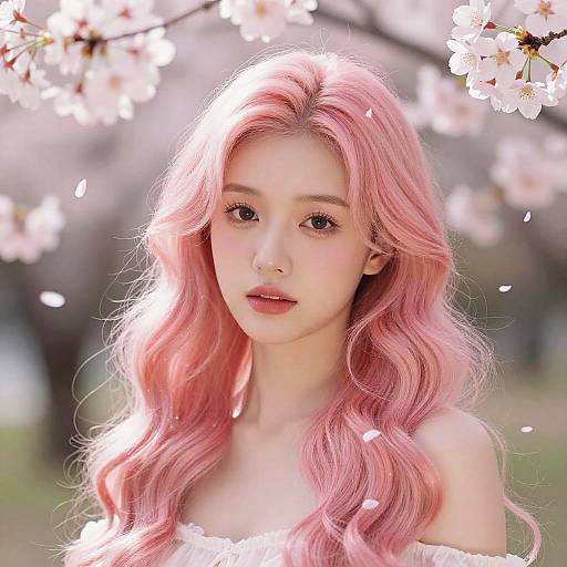 Elegant Pink Wavy Hair Princess