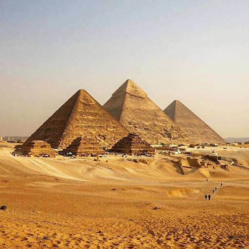 Gizeh Sunrise with Pyramids and Archaeology