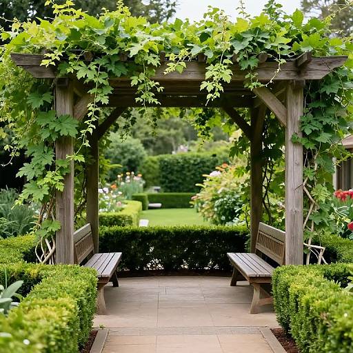 Lush Garden Pergola Retreat