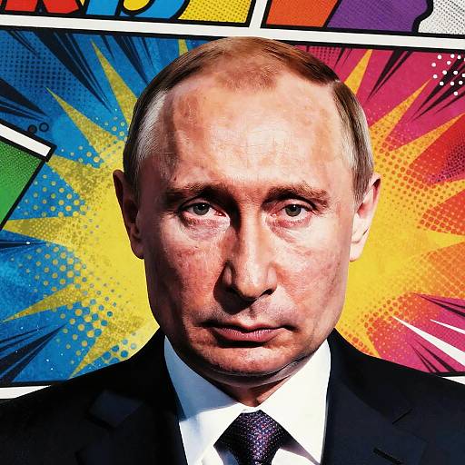 Putin Pop Art Stencil Portrait