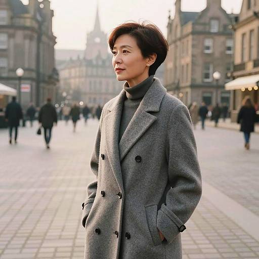 Taper Cut Woman in Historic Square