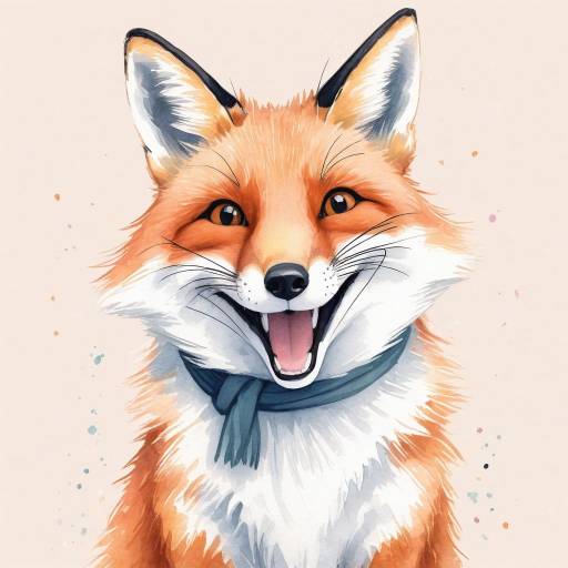 Cheerful Fox in Cozy Pastel Room