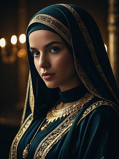Photorealistic Arabian Dress Studio Portrait
