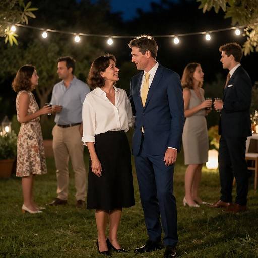 Charming Nighttime Garden Party Scene