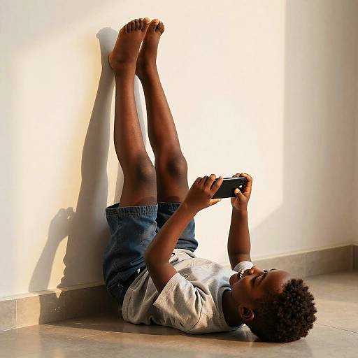 Smiling African Boy at Sunset