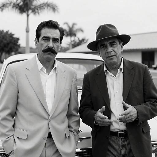 Vintage Black-and-White Car Photograph