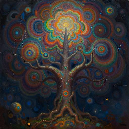 Surreal Psychedelic Cosmic Tree