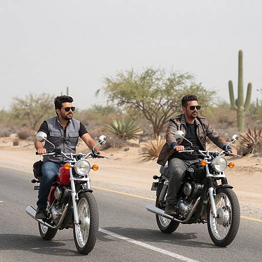 Bikers on Desert Road Adventure