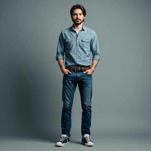 Casual Fashion of a Young Man in Denim