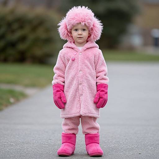 Toddler in Pink Poodle Costume