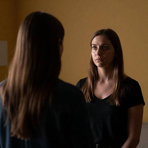 Intense Encounter in Dimly Lit Room