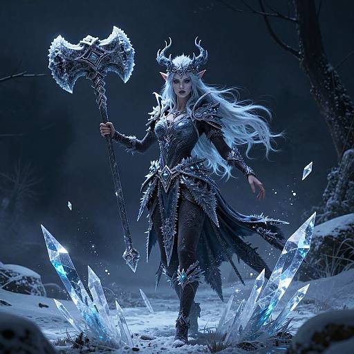 Frost Witch Levitating Icy Shards