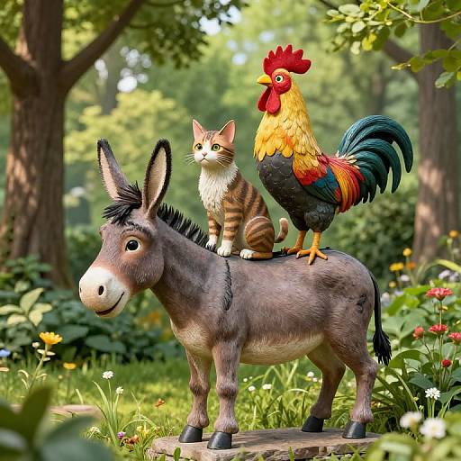 Bremen Musicians Fairy Tale Statue