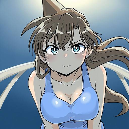 Illustration of Mouri ran, meitantei conan in the style of Poyo (hellmayuge)