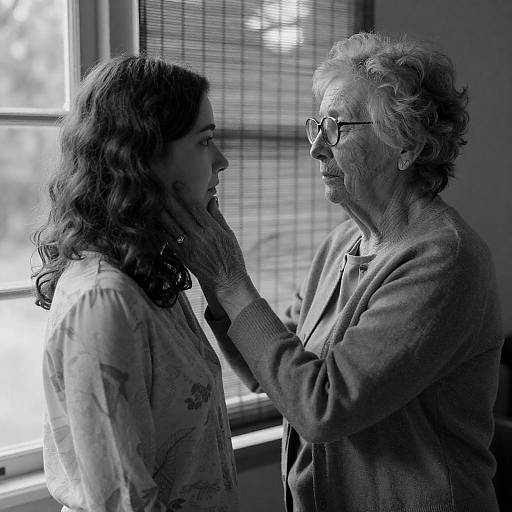 Elderly Woman Comforting Young Woman