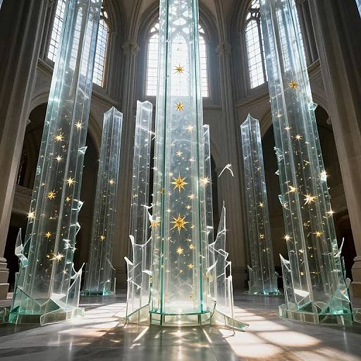 Majestic Shattered Glass Pillars